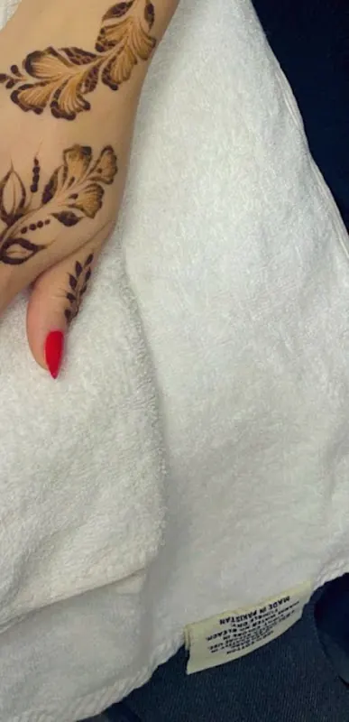 Henna, with petals
